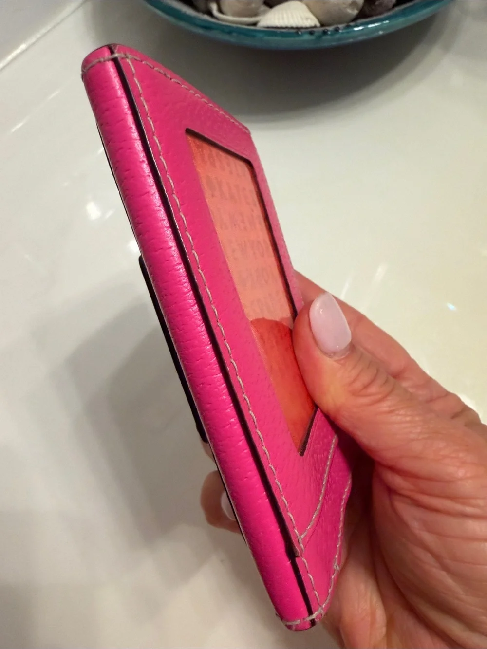 kate spade Hot Pink Leather Logo compact Wallet